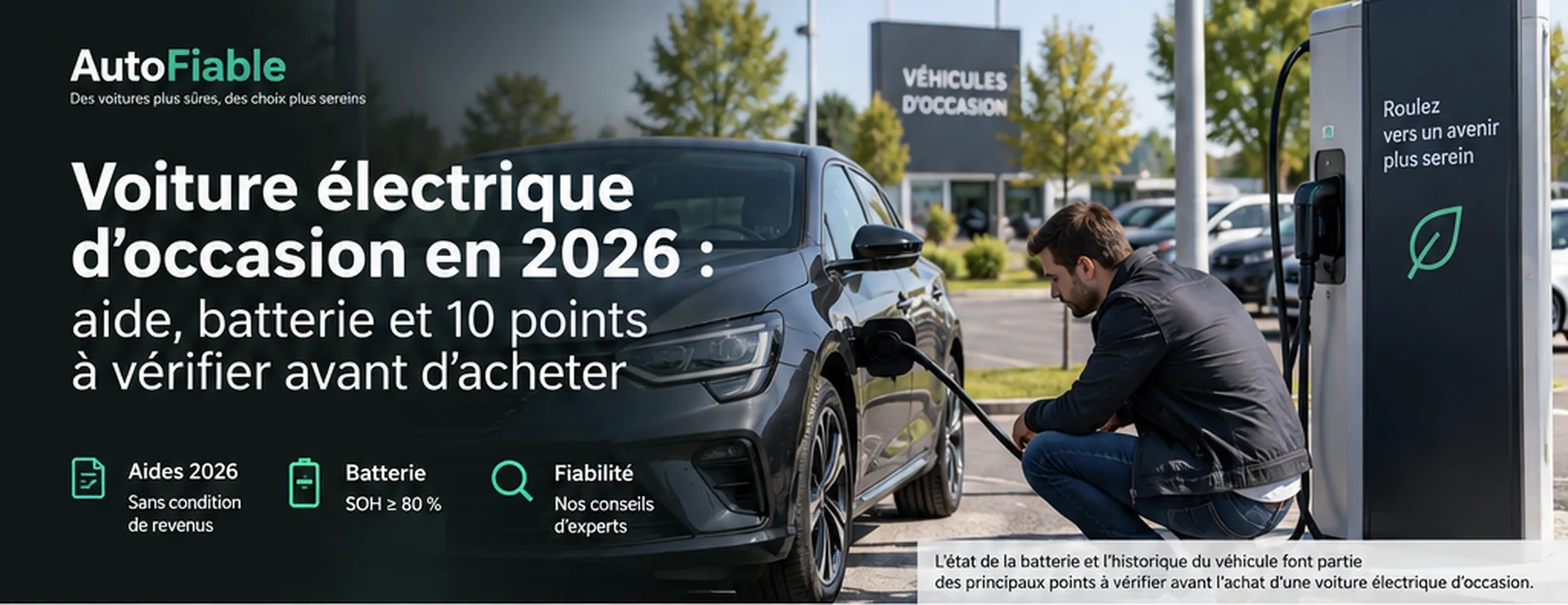 Voiture électrique d'occasion en 2026 : aide, batterie et 10 points à vérifier avant d'acheter